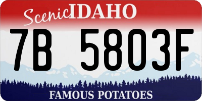 ID license plate 7B5803F