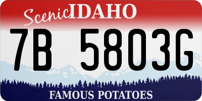 ID license plate 7B5803G