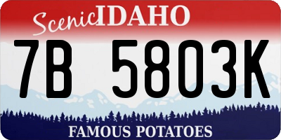 ID license plate 7B5803K