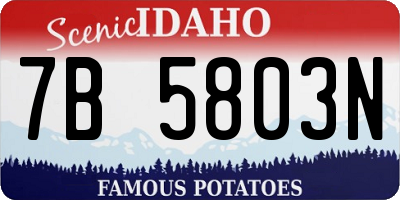 ID license plate 7B5803N