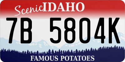 ID license plate 7B5804K