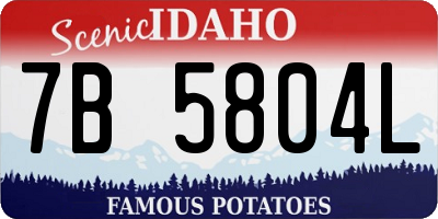 ID license plate 7B5804L
