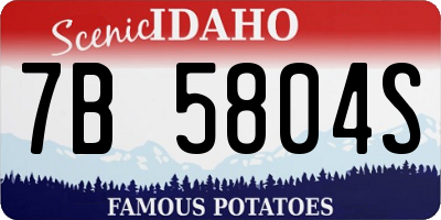 ID license plate 7B5804S