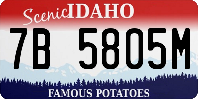 ID license plate 7B5805M