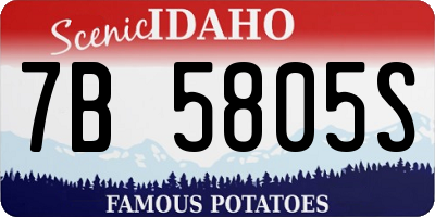 ID license plate 7B5805S