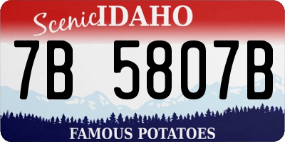 ID license plate 7B5807B