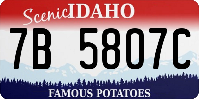 ID license plate 7B5807C