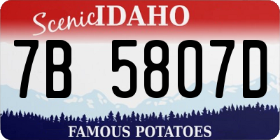 ID license plate 7B5807D