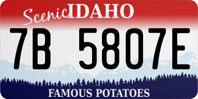 ID license plate 7B5807E