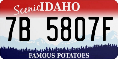 ID license plate 7B5807F