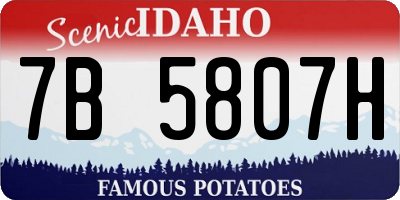 ID license plate 7B5807H