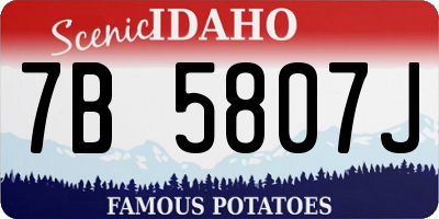 ID license plate 7B5807J