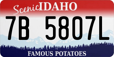 ID license plate 7B5807L