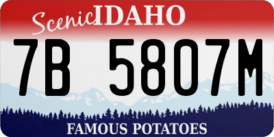 ID license plate 7B5807M