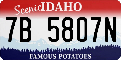 ID license plate 7B5807N