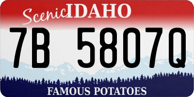 ID license plate 7B5807Q