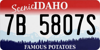 ID license plate 7B5807S