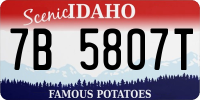 ID license plate 7B5807T