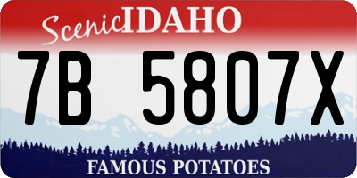 ID license plate 7B5807X