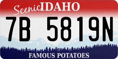 ID license plate 7B5819N
