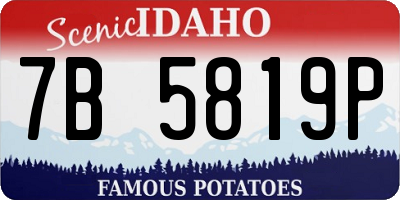 ID license plate 7B5819P