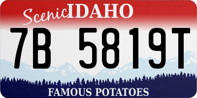 ID license plate 7B5819T