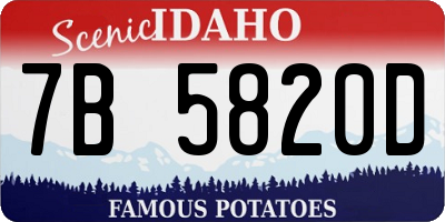 ID license plate 7B5820D