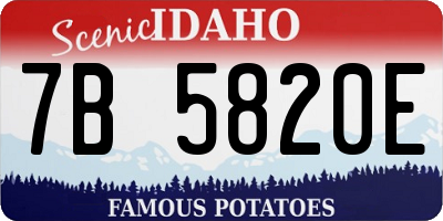 ID license plate 7B5820E