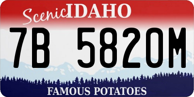 ID license plate 7B5820M