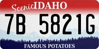 ID license plate 7B5821G