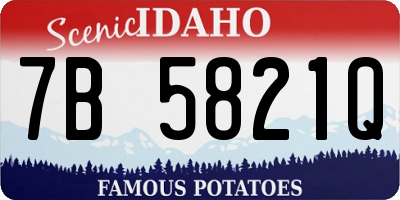 ID license plate 7B5821Q