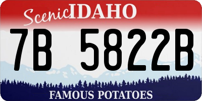 ID license plate 7B5822B