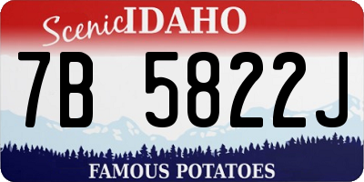 ID license plate 7B5822J