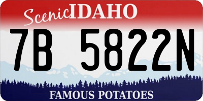 ID license plate 7B5822N