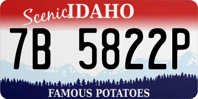 ID license plate 7B5822P