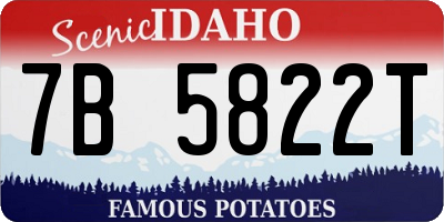 ID license plate 7B5822T