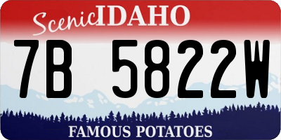 ID license plate 7B5822W