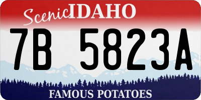 ID license plate 7B5823A