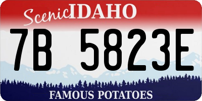 ID license plate 7B5823E
