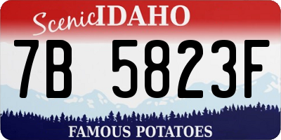 ID license plate 7B5823F