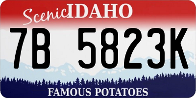 ID license plate 7B5823K