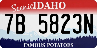 ID license plate 7B5823N