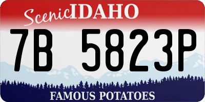 ID license plate 7B5823P