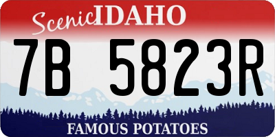 ID license plate 7B5823R