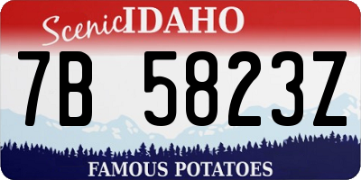 ID license plate 7B5823Z