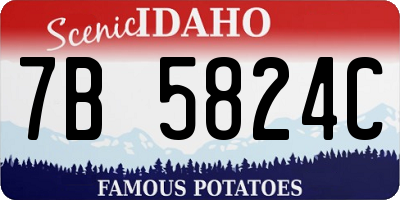 ID license plate 7B5824C