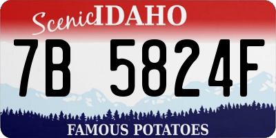 ID license plate 7B5824F