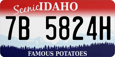 ID license plate 7B5824H