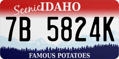 ID license plate 7B5824K