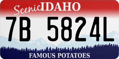 ID license plate 7B5824L